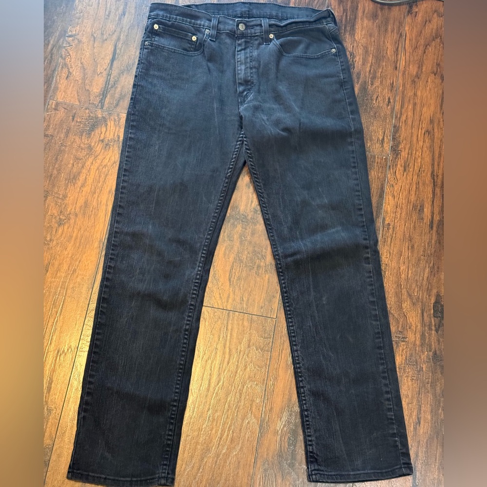 Levi's 559 Jeans Mens 34x34 Black Relaxed Straight Denim (FITS 34x32) Work Ranch - Picture 3 of 16